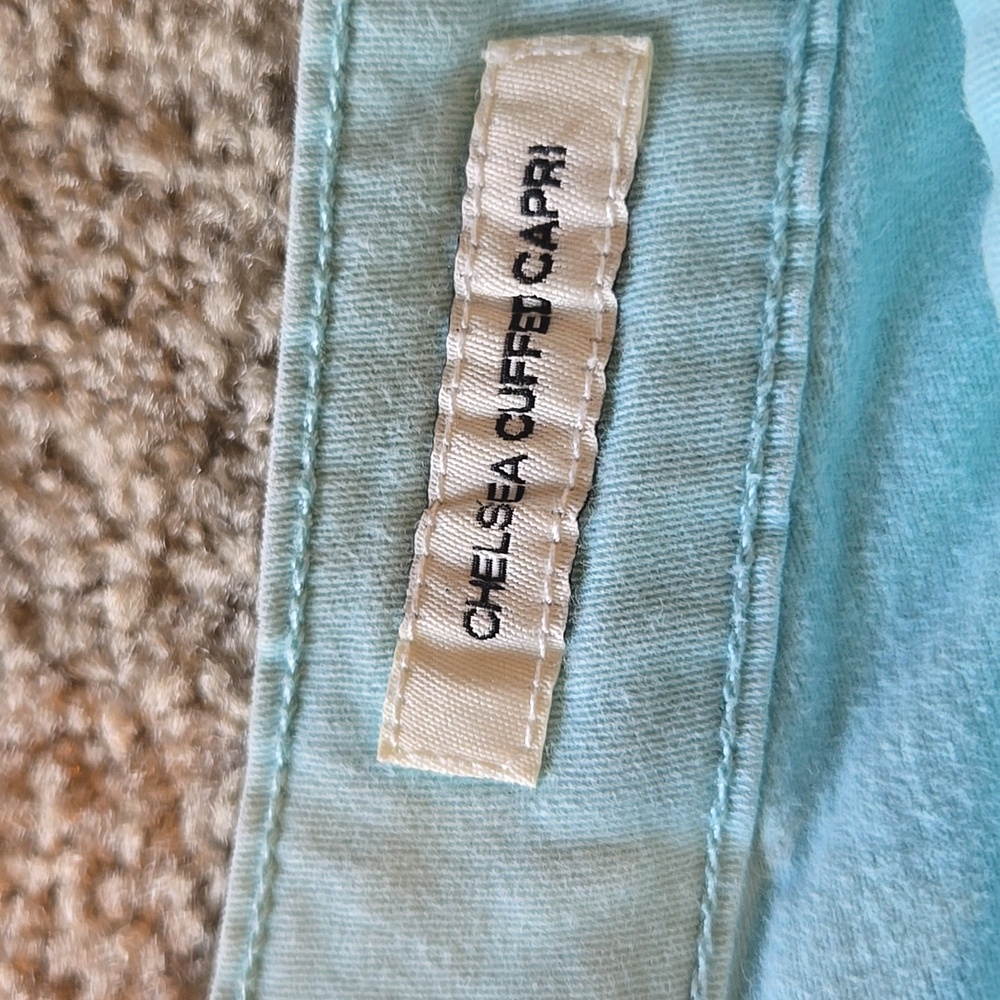 Jones New York Women's Teal Chelsea Cuffed Capris Size 12 - Picture 5 of 8